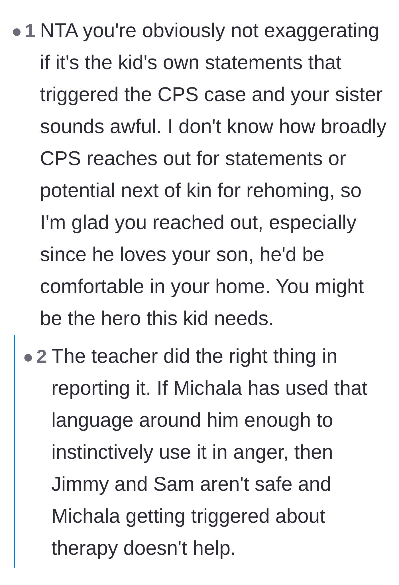 Comment thread 4 - Praising the child's immense bravery for speaking up to school officials