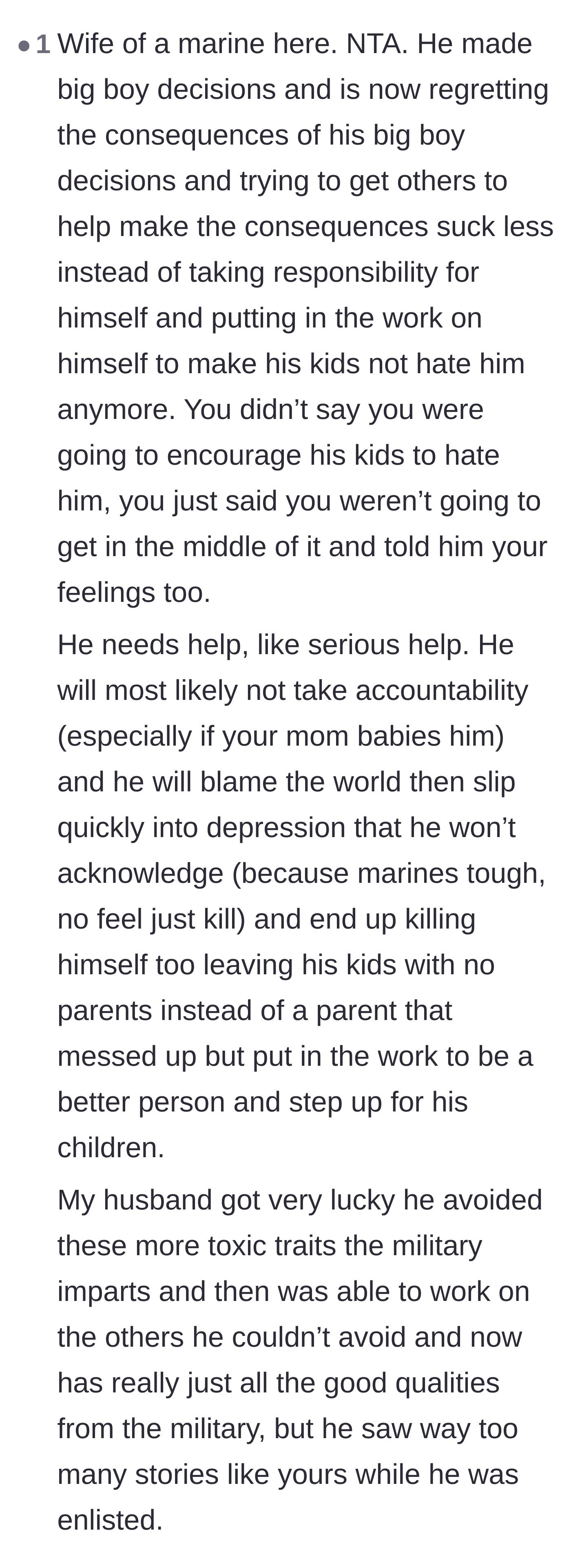 Comment thread 6 - A military spouse's perspective on the toxic culture that prevents soldiers from taking accountability.
