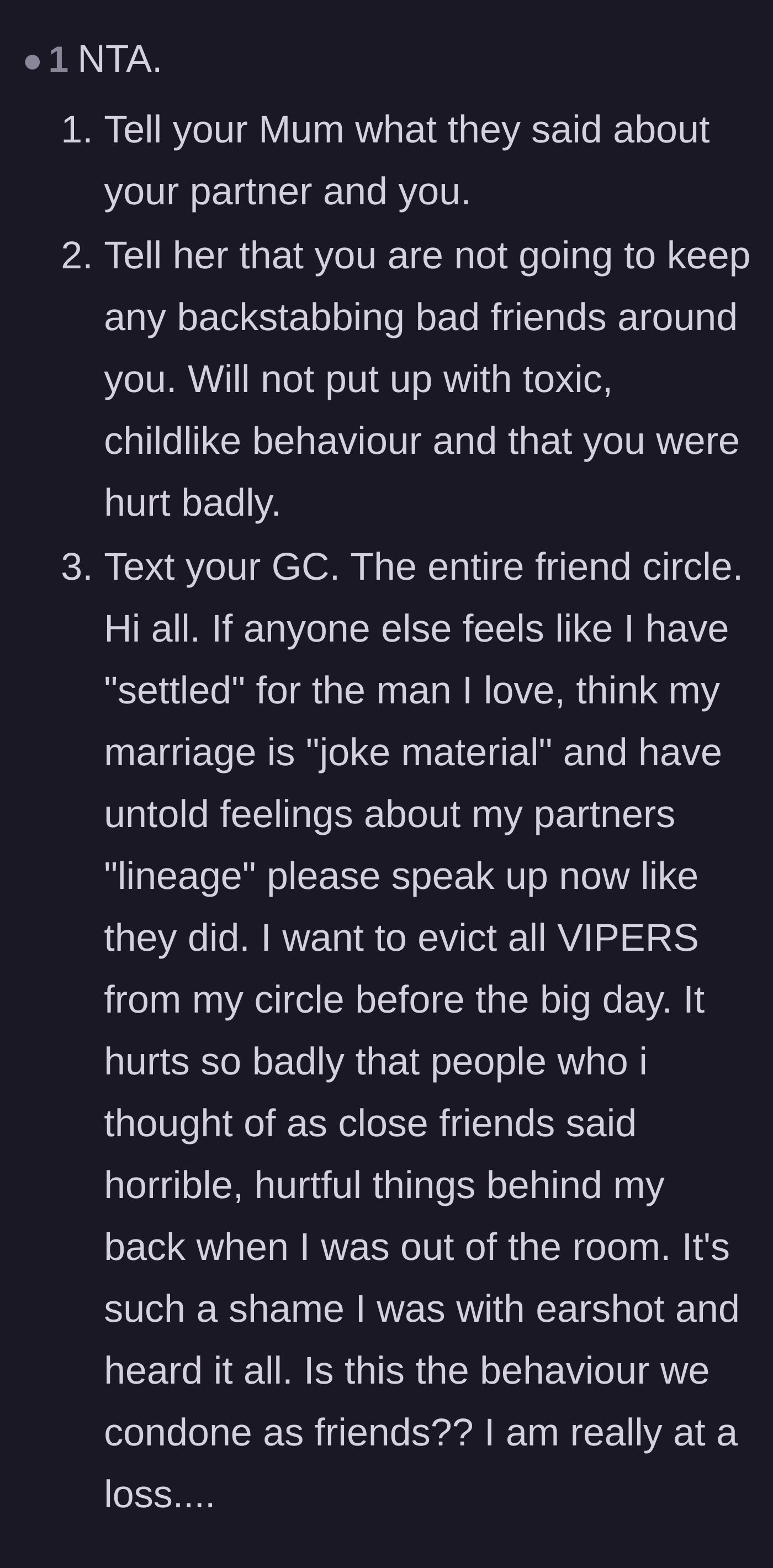 Comment thread 3 - A suggested group text message to publicly expose the toxic friends to the rest of their circle.
