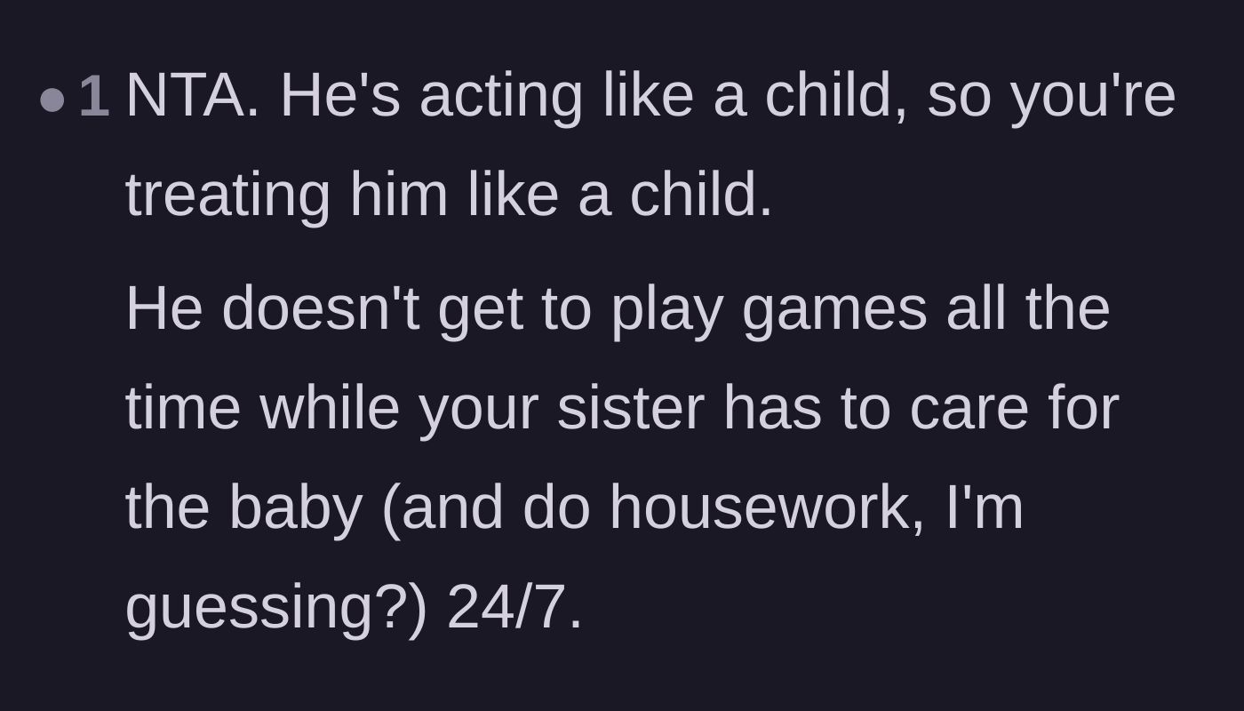 Comment thread 3 - Agreeing that the brother was justified in treating the boyfriend like a child