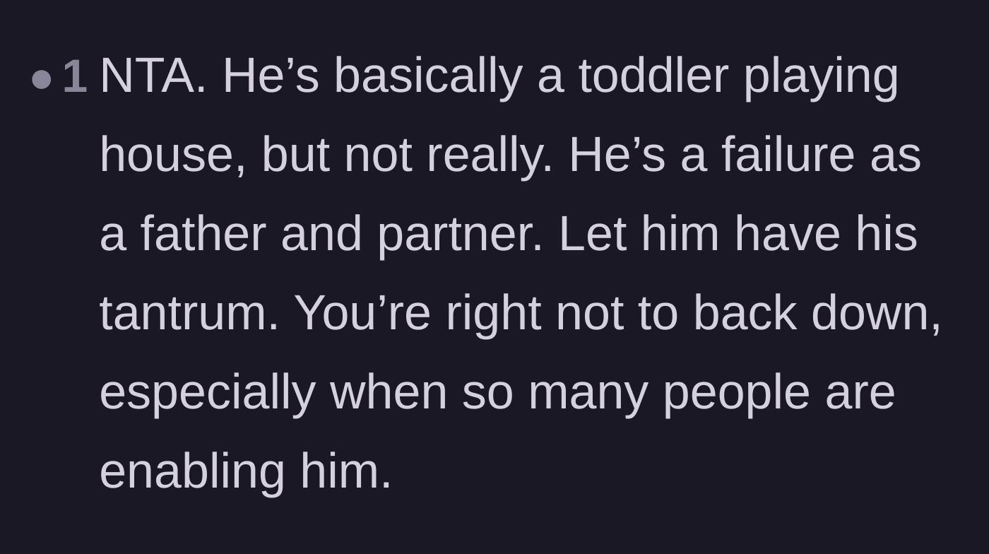 Comment thread 5 - Labeling the groom a failure and praising the brother for not backing down