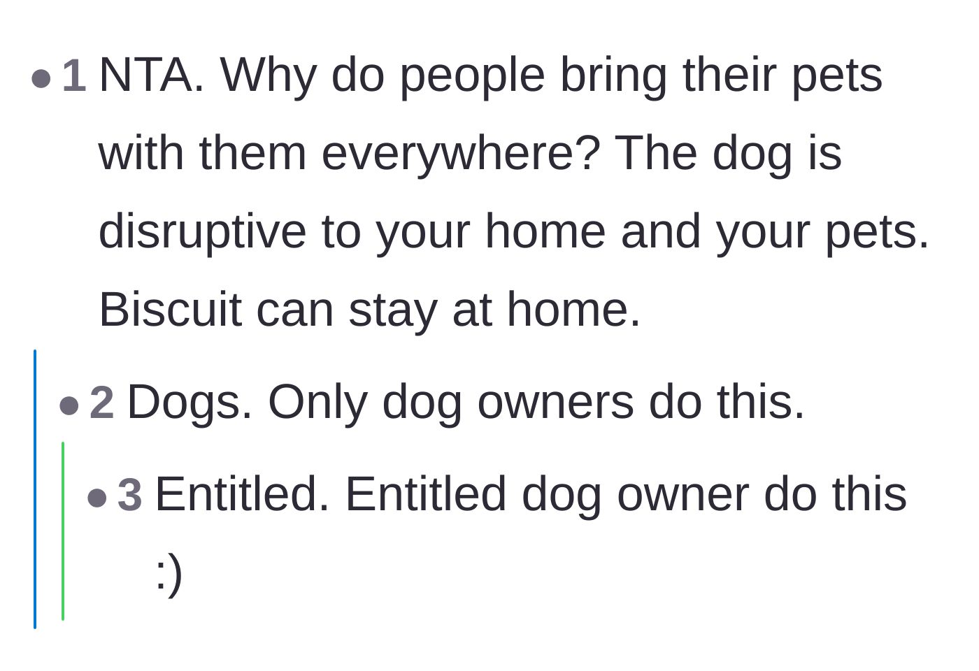 Comment thread 6 - Readers call out the audacity of people who bring disruptive dogs everywhere they go