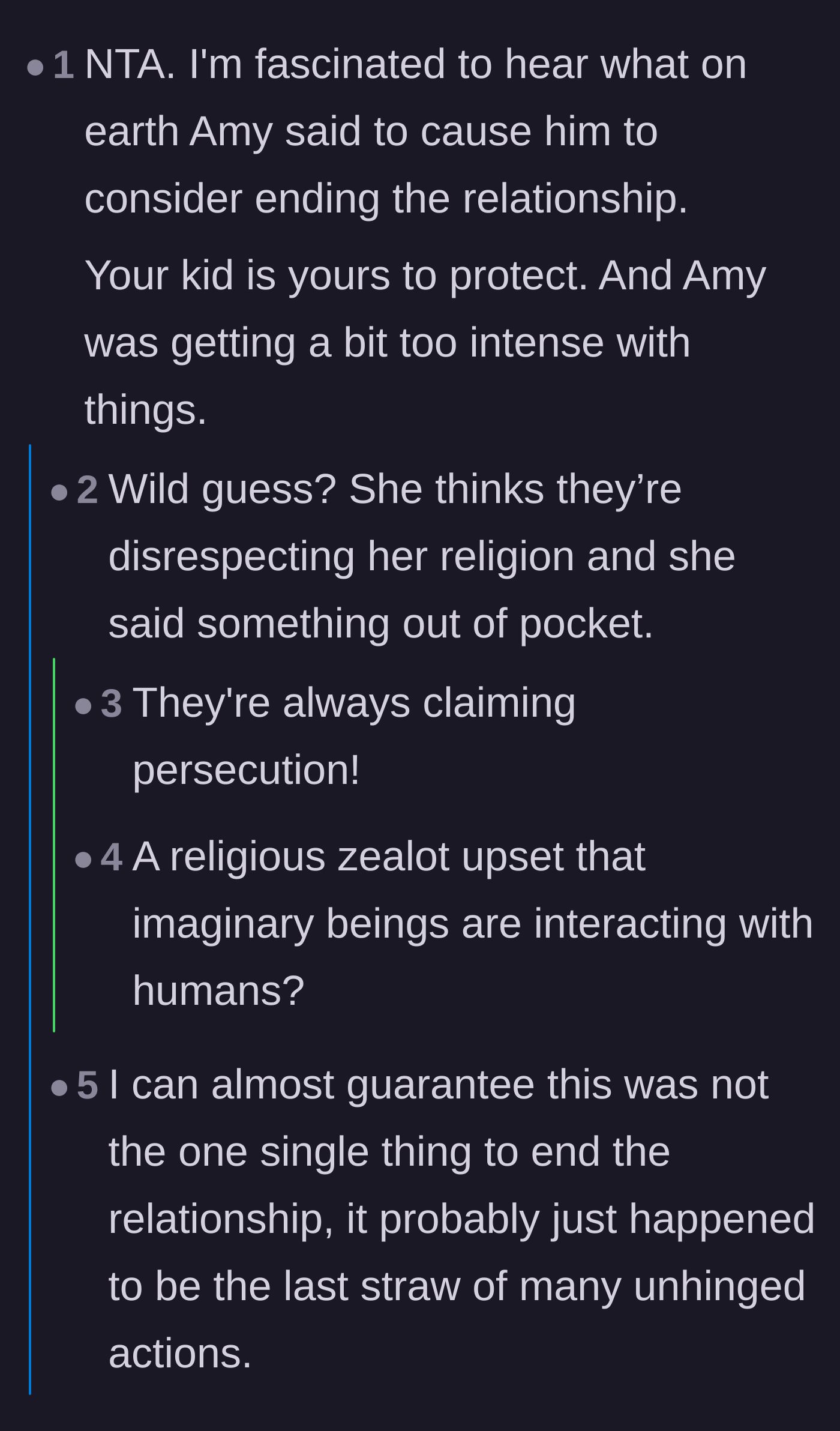 Comment thread 5 - Commenters speculating on what final unhinged comment caused the brother to end things.
