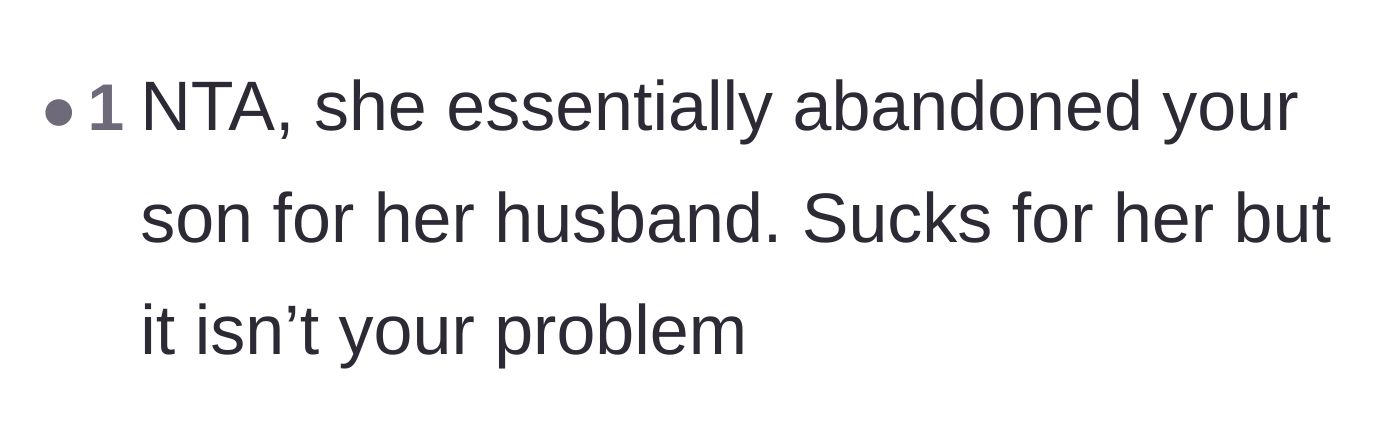 Comment thread 3 - A straightforward take on how abandoning a child means forfeiting any future support.