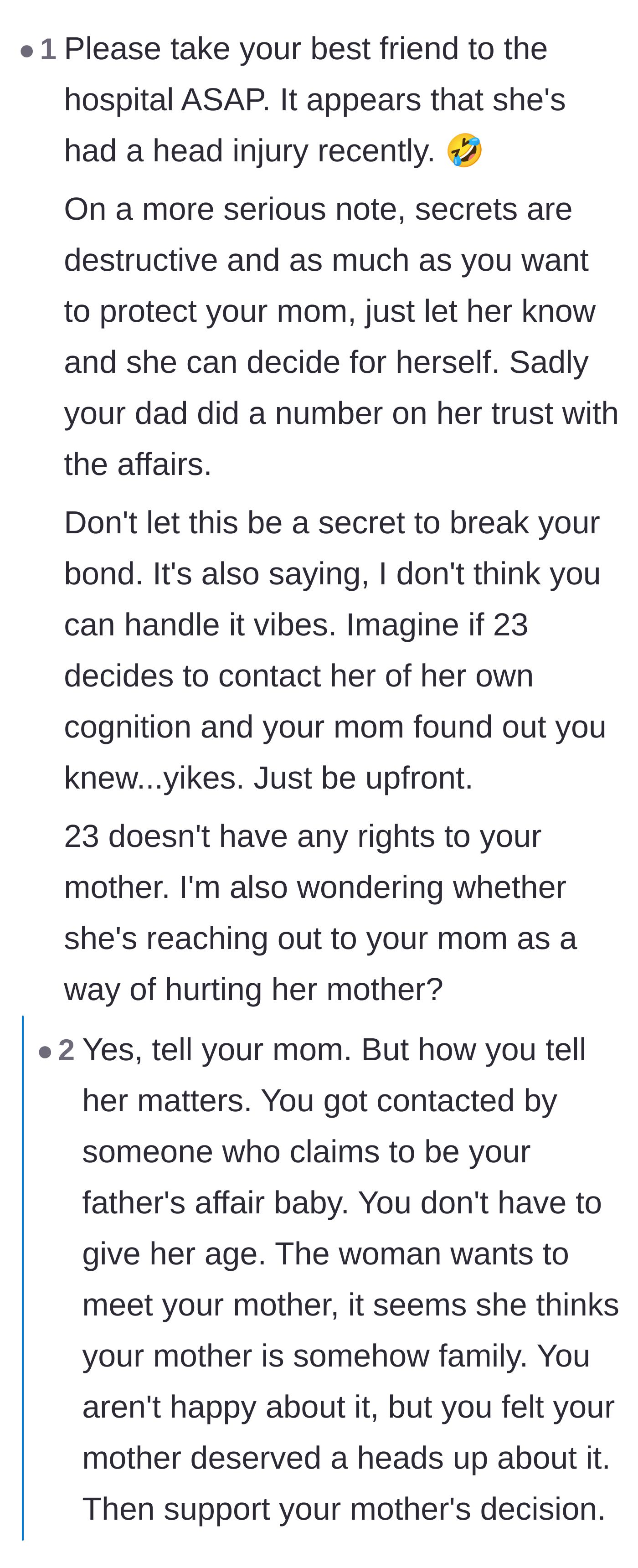 Comment thread 4 - Explaining how keeping secrets can accidentally fracture the mother-daughter bond