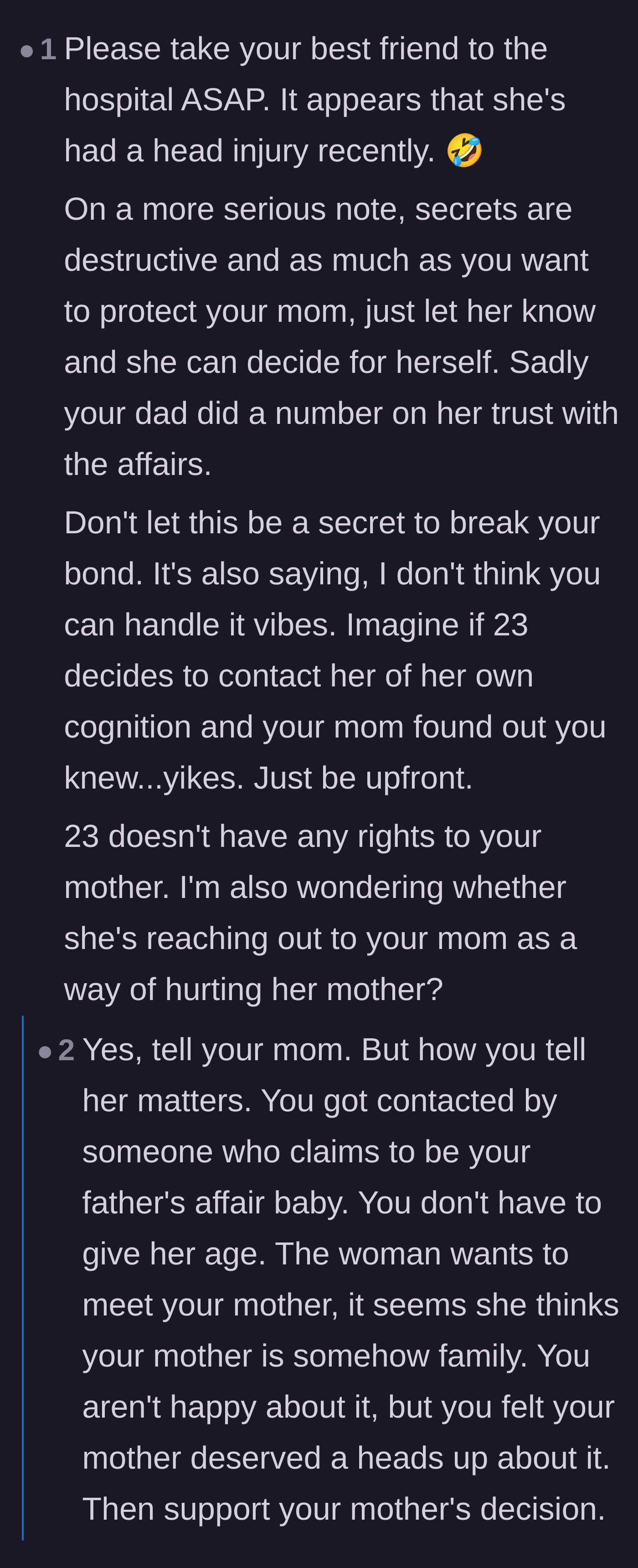 Comment thread 4 - Explaining how keeping secrets can accidentally fracture the mother-daughter bond