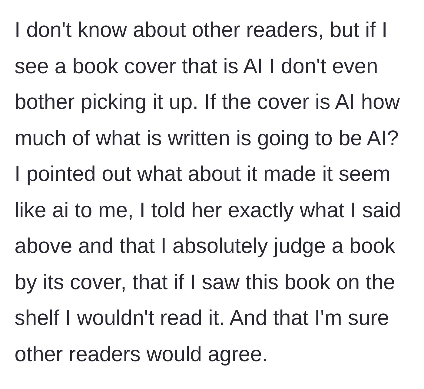 Story part 3 - Explaining how readers will instantly reject and judge AI-generated artwork