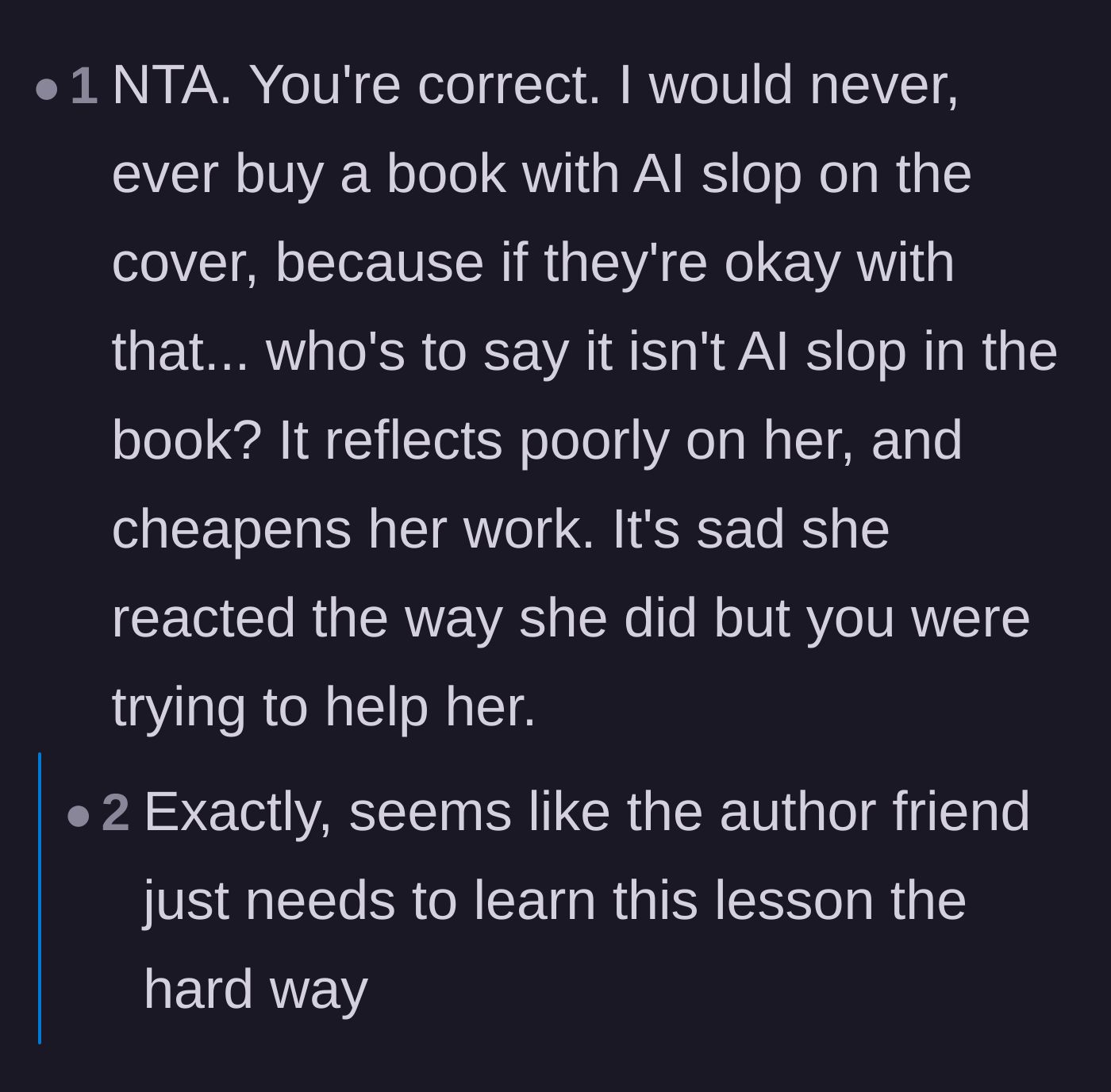 Comment thread 3 - Readers explaining that compromising on cover art cheapens years of hard work and permanently damages an author's reputation.