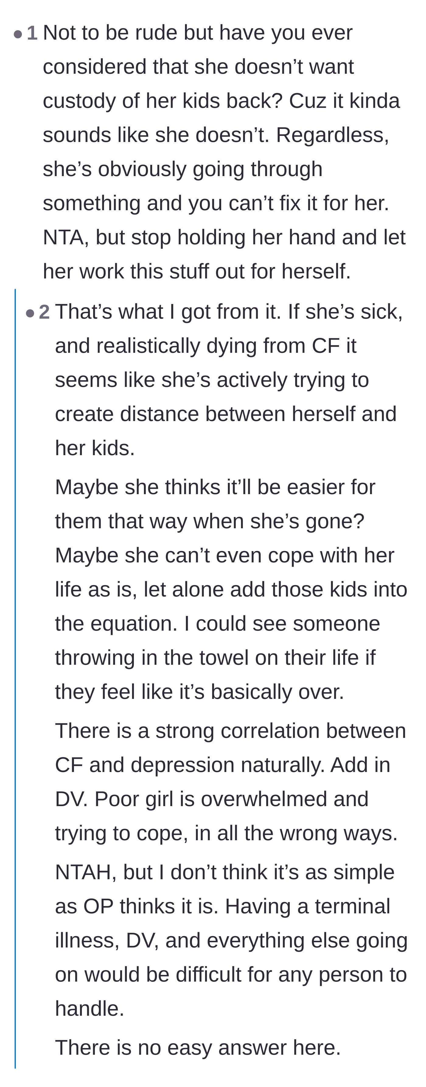 A deep discussion on whether the daughter's self-sabotage is actually a covert way of permanently abandoning her parental duties.