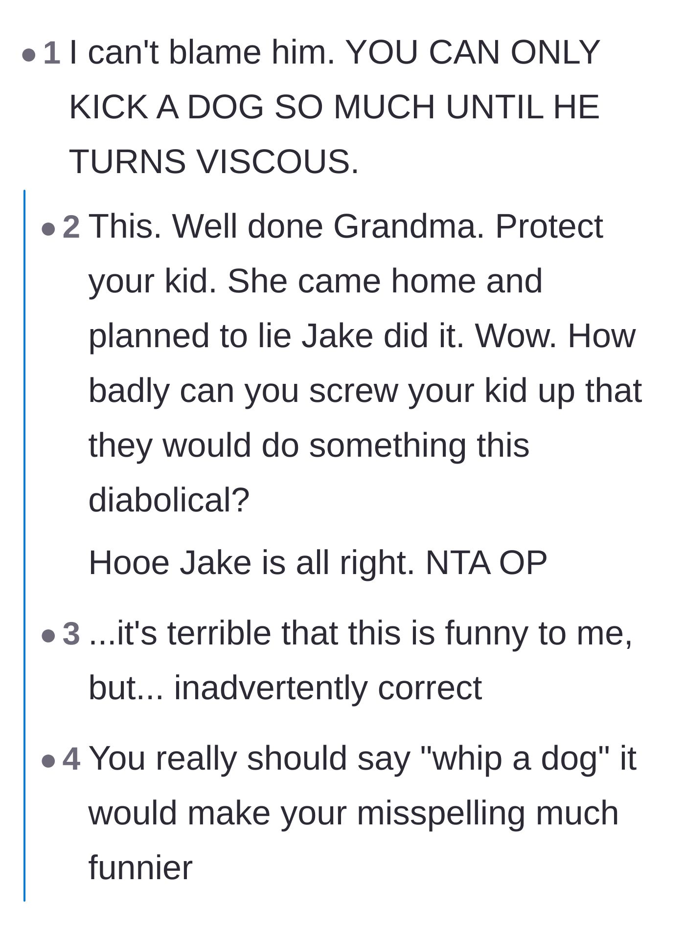 Comment thread 3 - Debating the inevitable breaking point of a cornered victim with a typo about being viscous