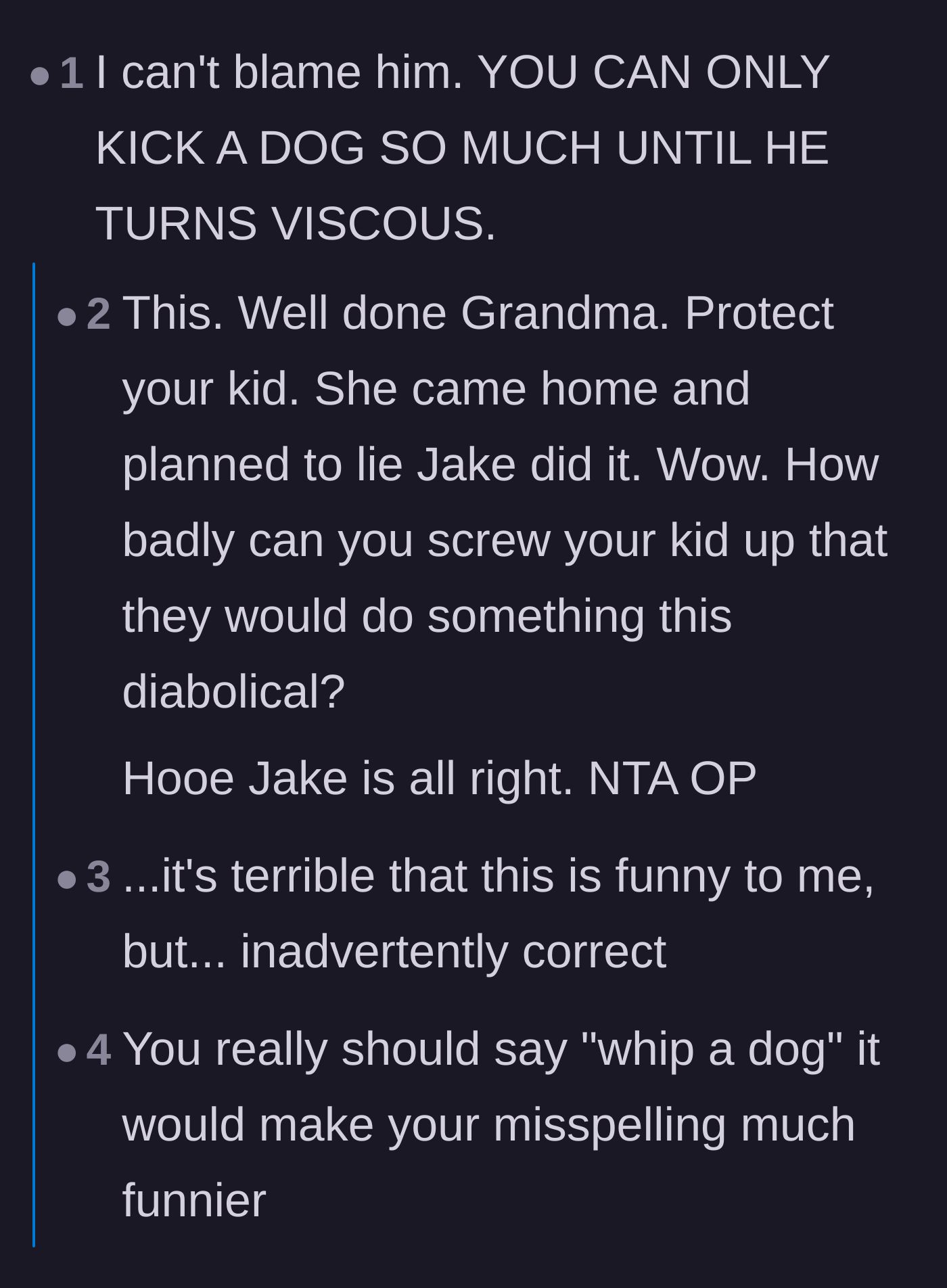 Comment thread 3 - Debating the inevitable breaking point of a cornered victim with a typo about being viscous