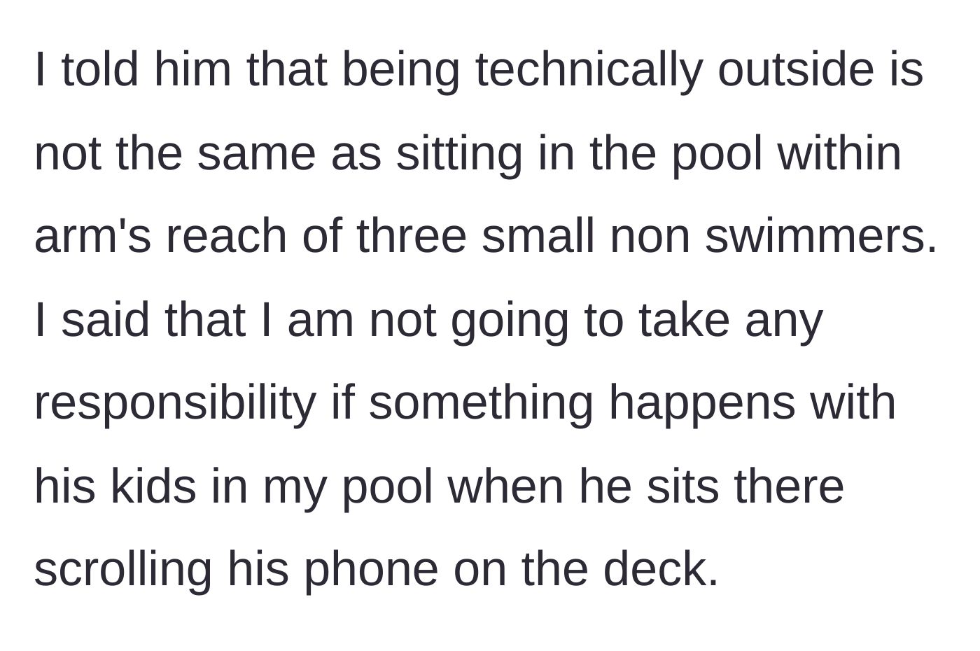 Story part 5 - The homeowner stands her ground, refusing to accept liability while he scrolls on his phone.