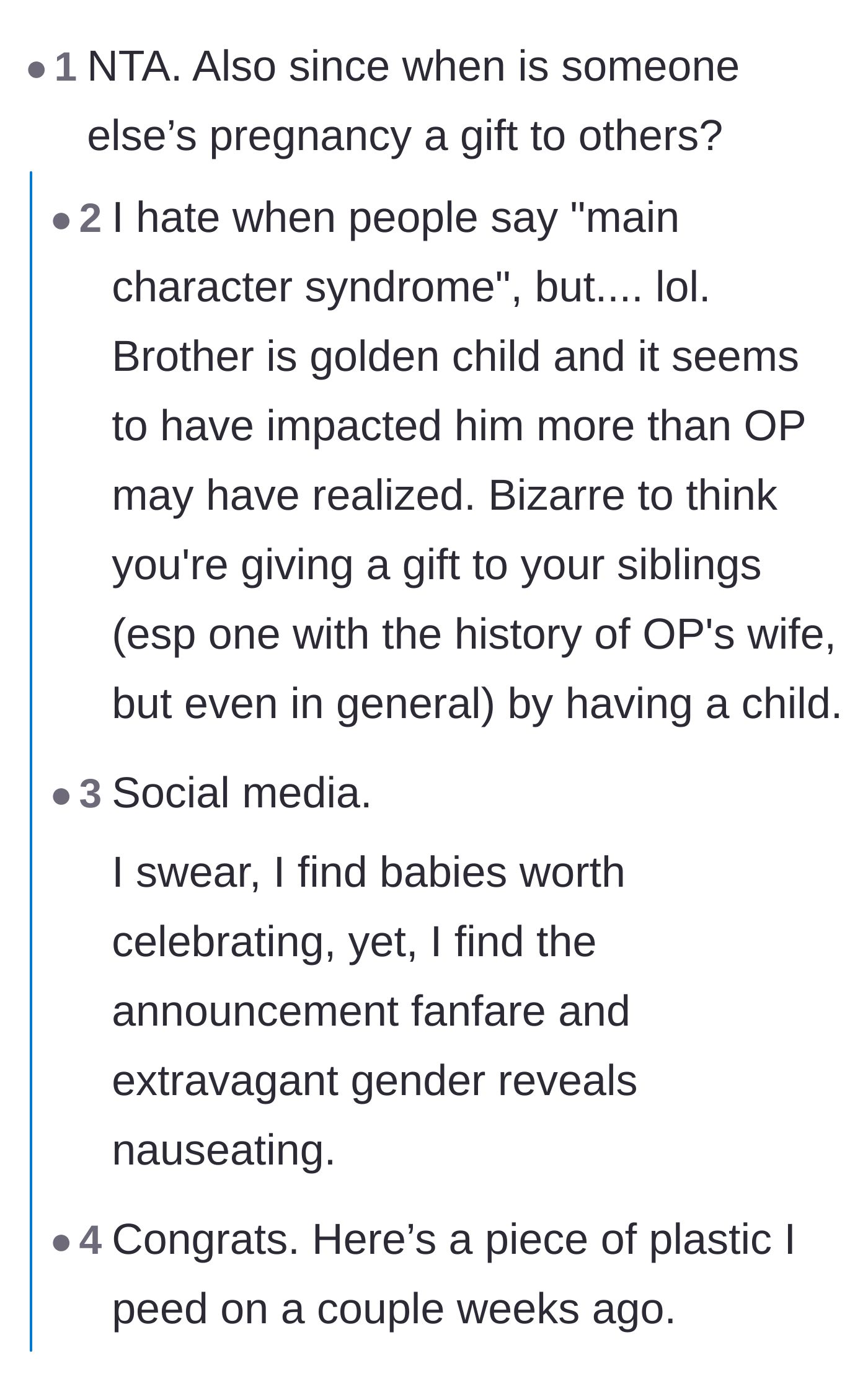 Comment thread 1 - Readers dragging the brother's main character syndrome and obsession with capturing a social media moment.