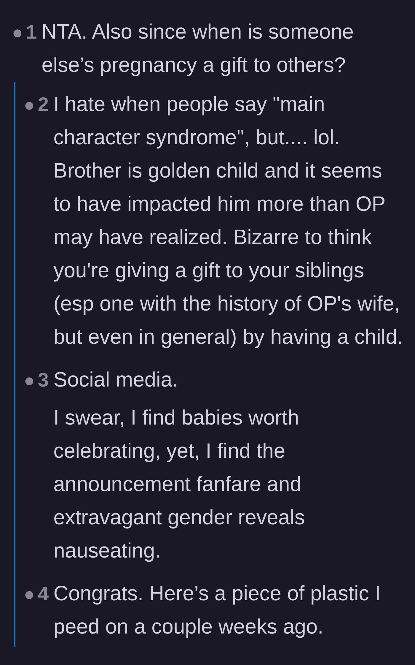 Comment thread 1 - Readers dragging the brother's main character syndrome and obsession with capturing a social media moment.