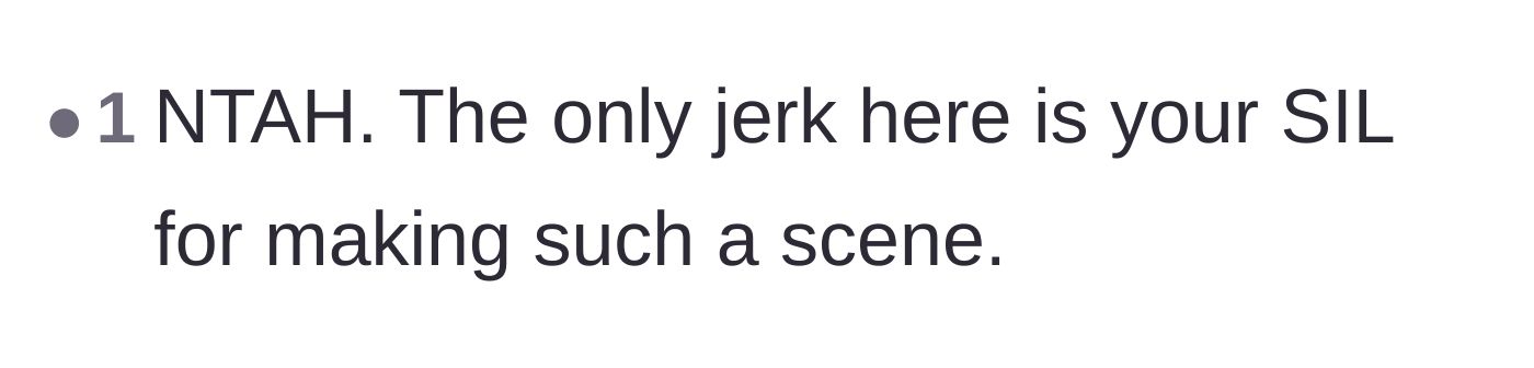 Comment thread 5 - A straightforward comment declaring the sister-in-law as the sole villain of the story.