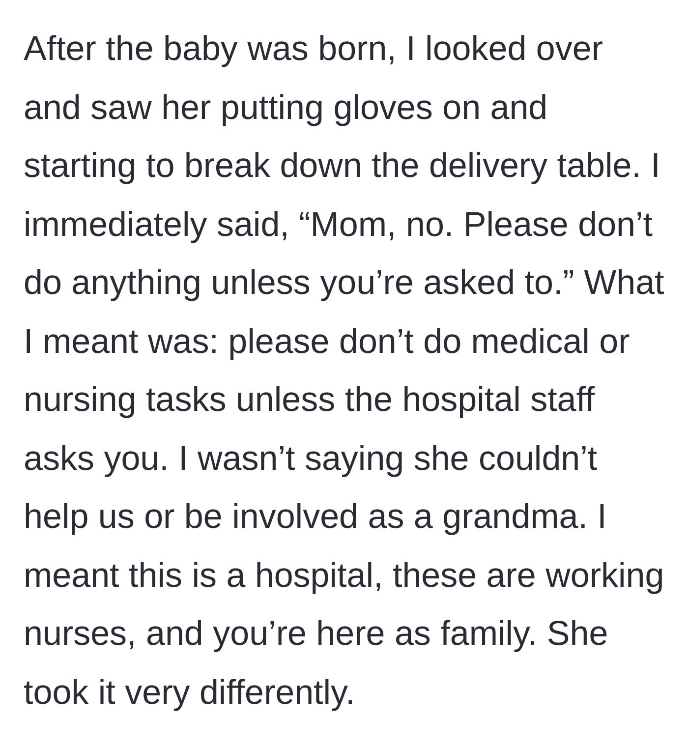 Story part 3 - A man firmly telling his mother to step away from hospital equipment.