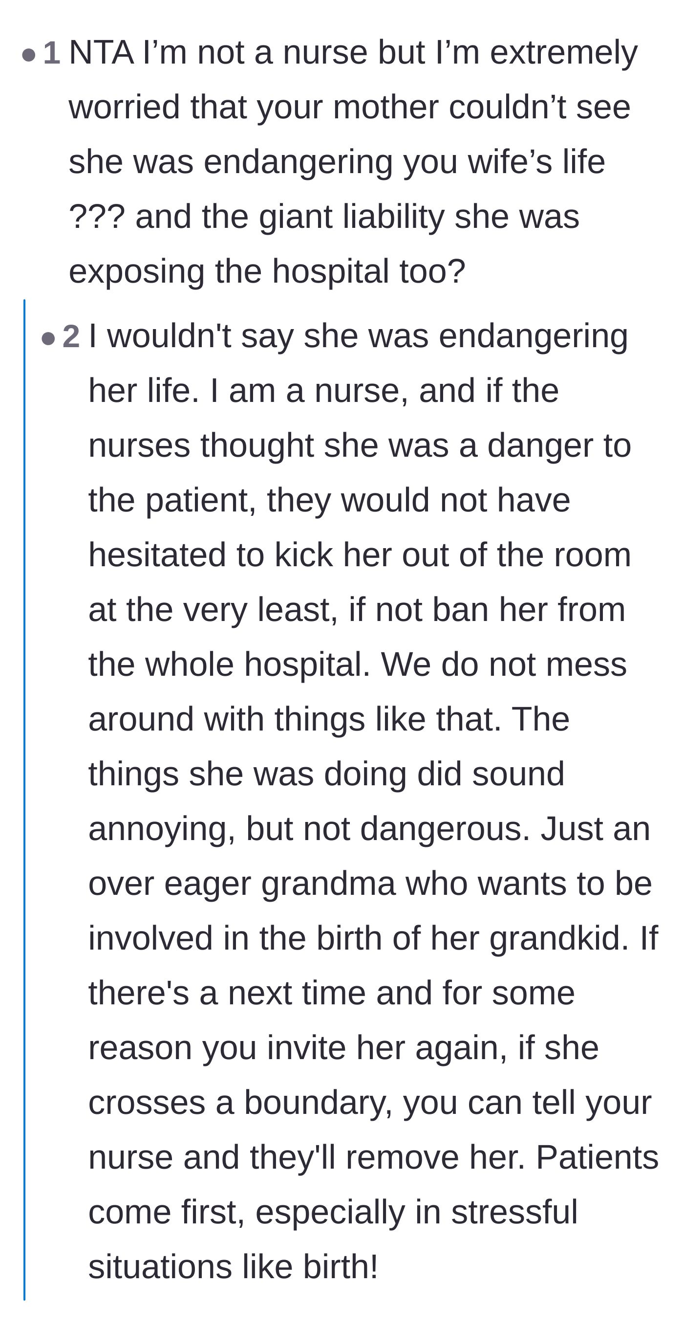 Comment thread 3 - Analysis of the mother's transactional kindness and the husband's denial about her toxic behavior.