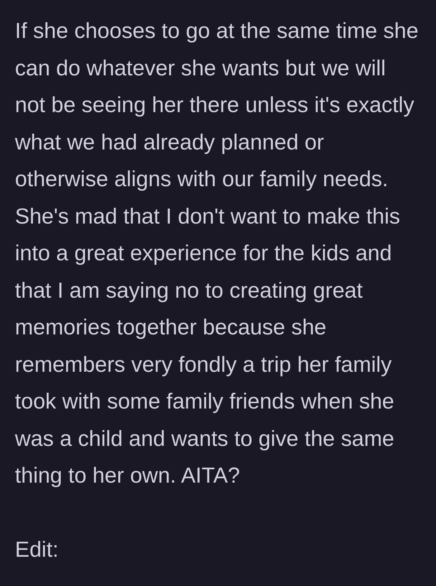 Story part 5 - Mom firmly stating they won't hang out if the friend comes, leading the friend to throw a guilt trip about childhood memories.