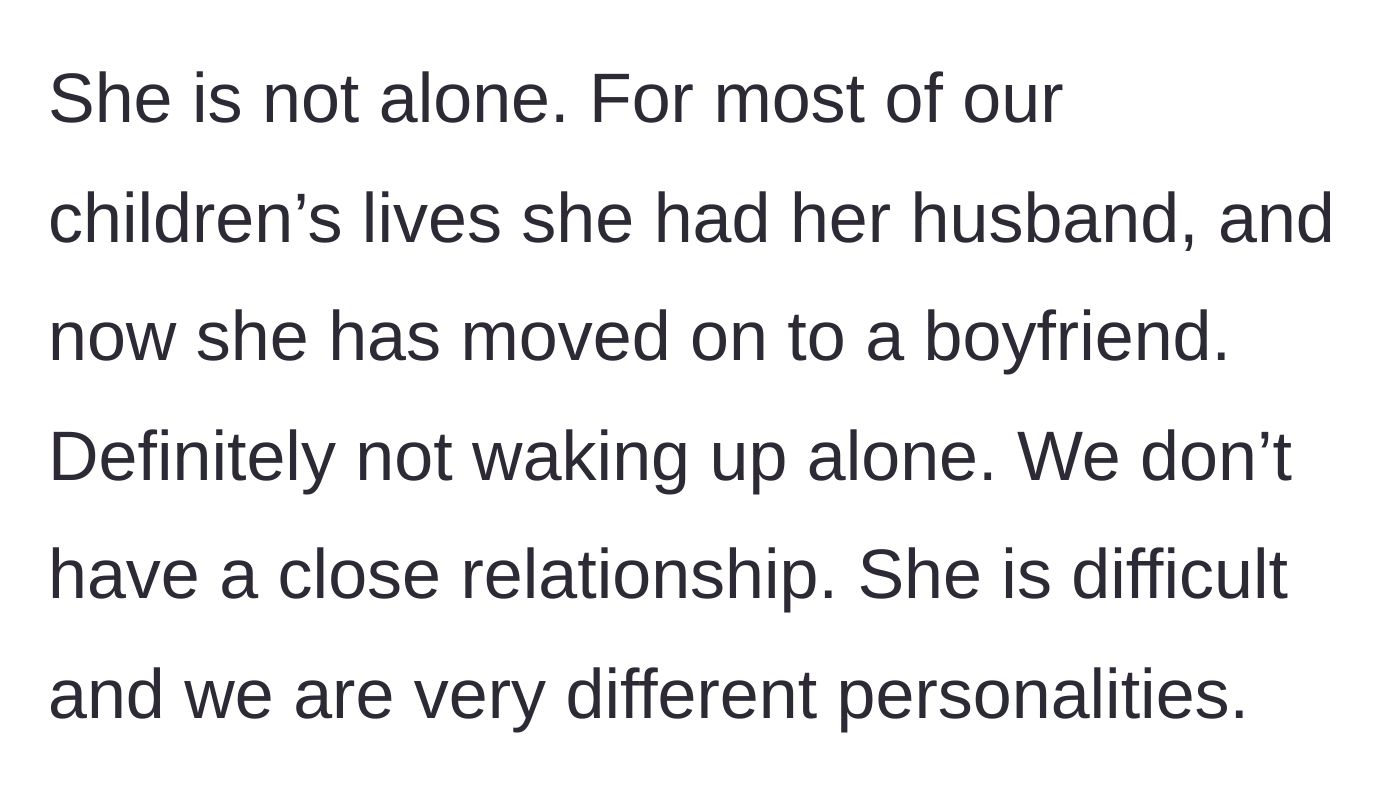 Story part 4 - The author reveals the mother-in-law isn't even alone on Christmas, as she lives with her boyfriend.
