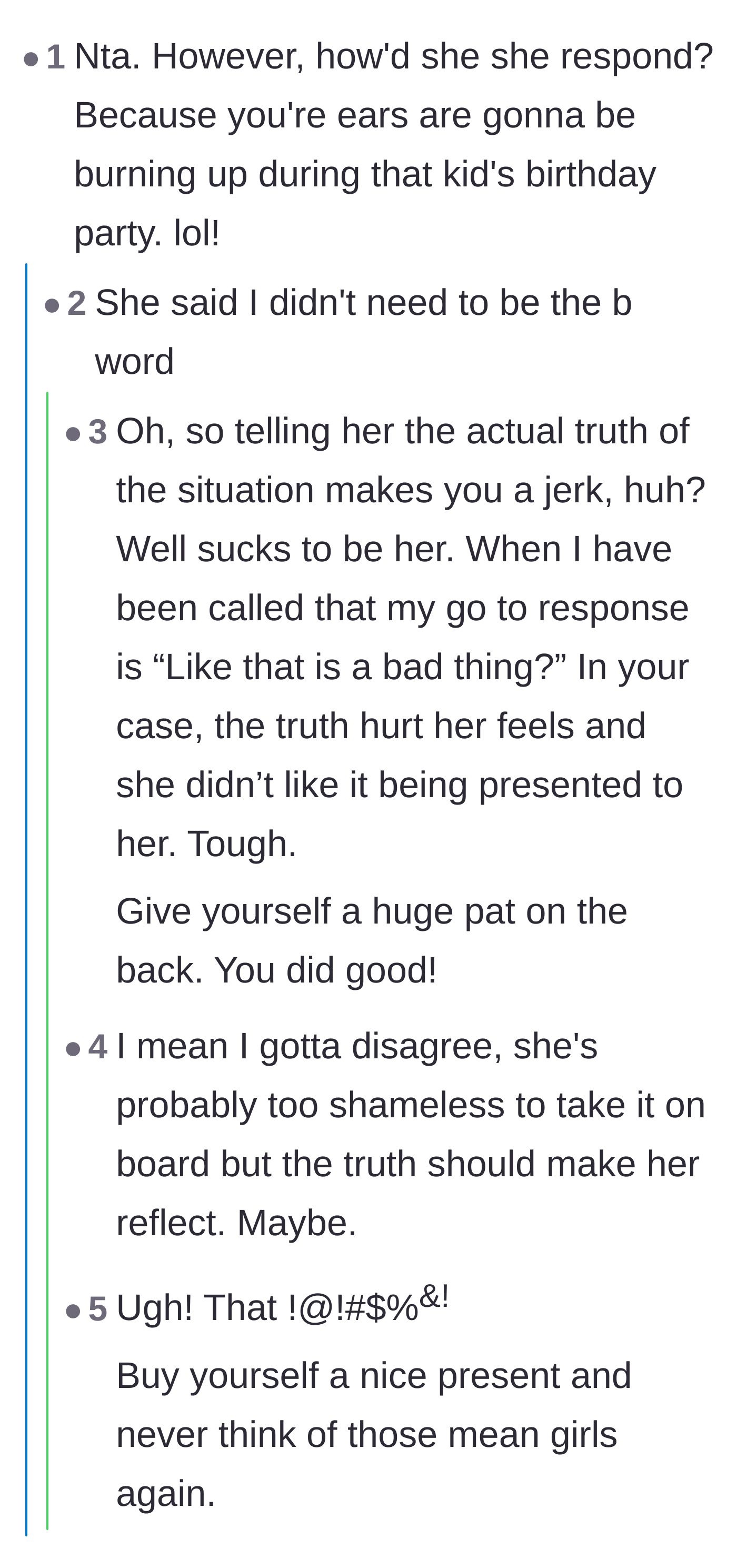 Comment thread 1 - Readers asking about the former friend's reaction and offering massive support for the mother's alternative birthday plans.