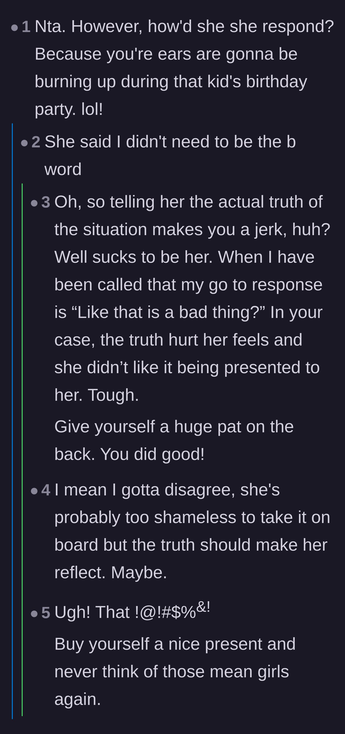 Comment thread 1 - Readers asking about the former friend's reaction and offering massive support for the mother's alternative birthday plans.