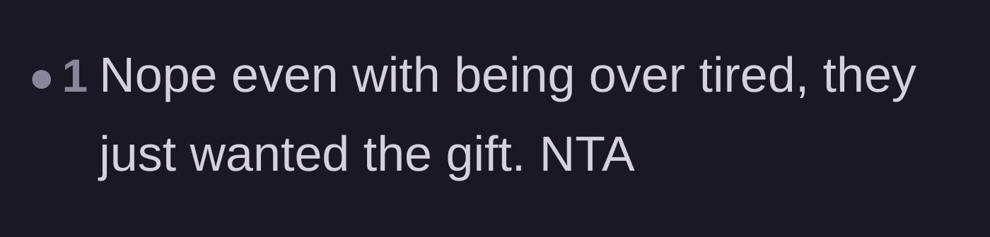 Comment thread 2 - A reader validating that the friend's invitation was purely a shameless gift grab.