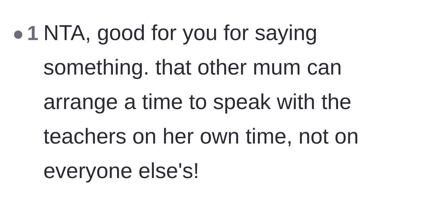 Comment thread 4 - Validating the mother for speaking up and telling other parents to book their own appointments.