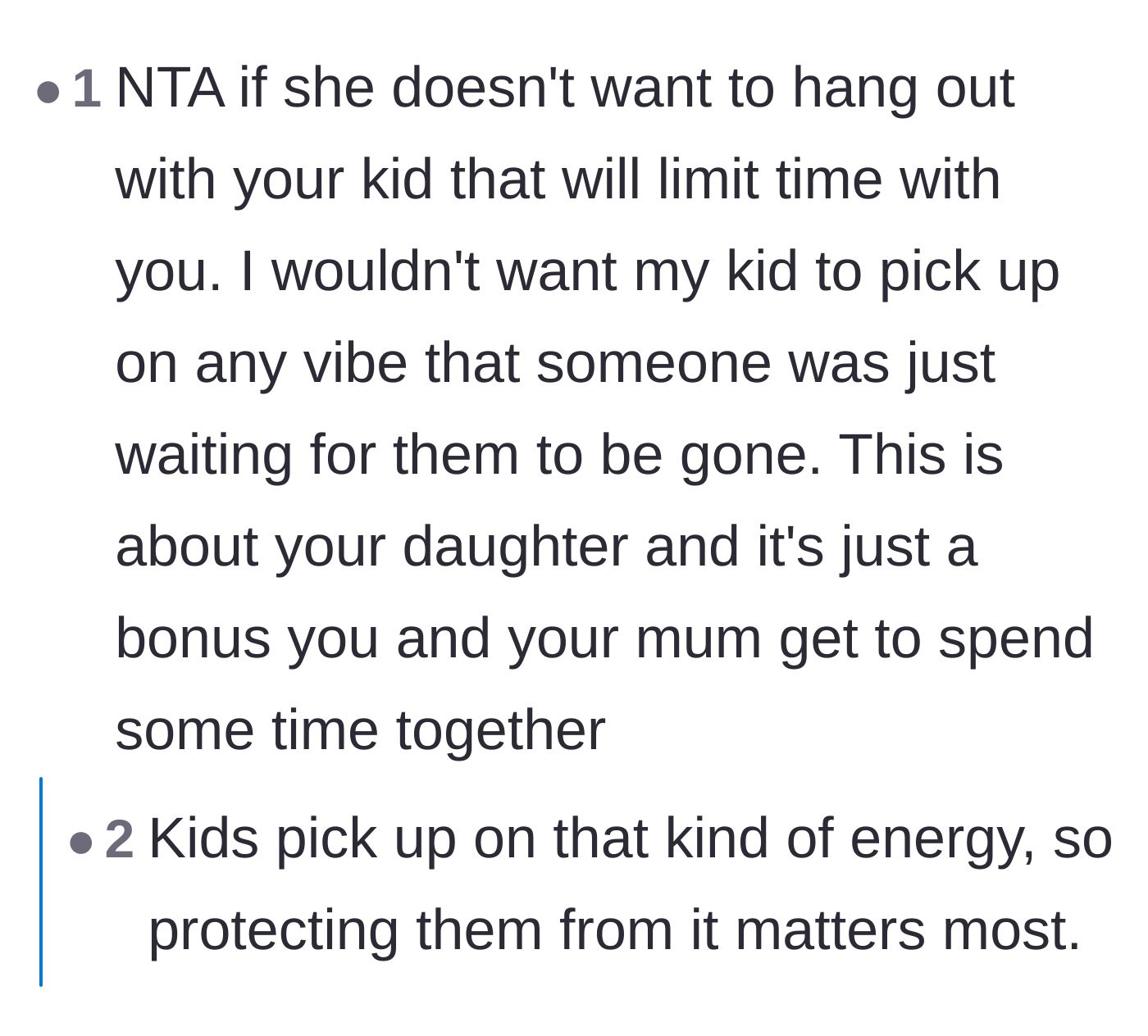Comment thread 3 - Discussion about how children can easily sense negative energy from adults who don't want them around.