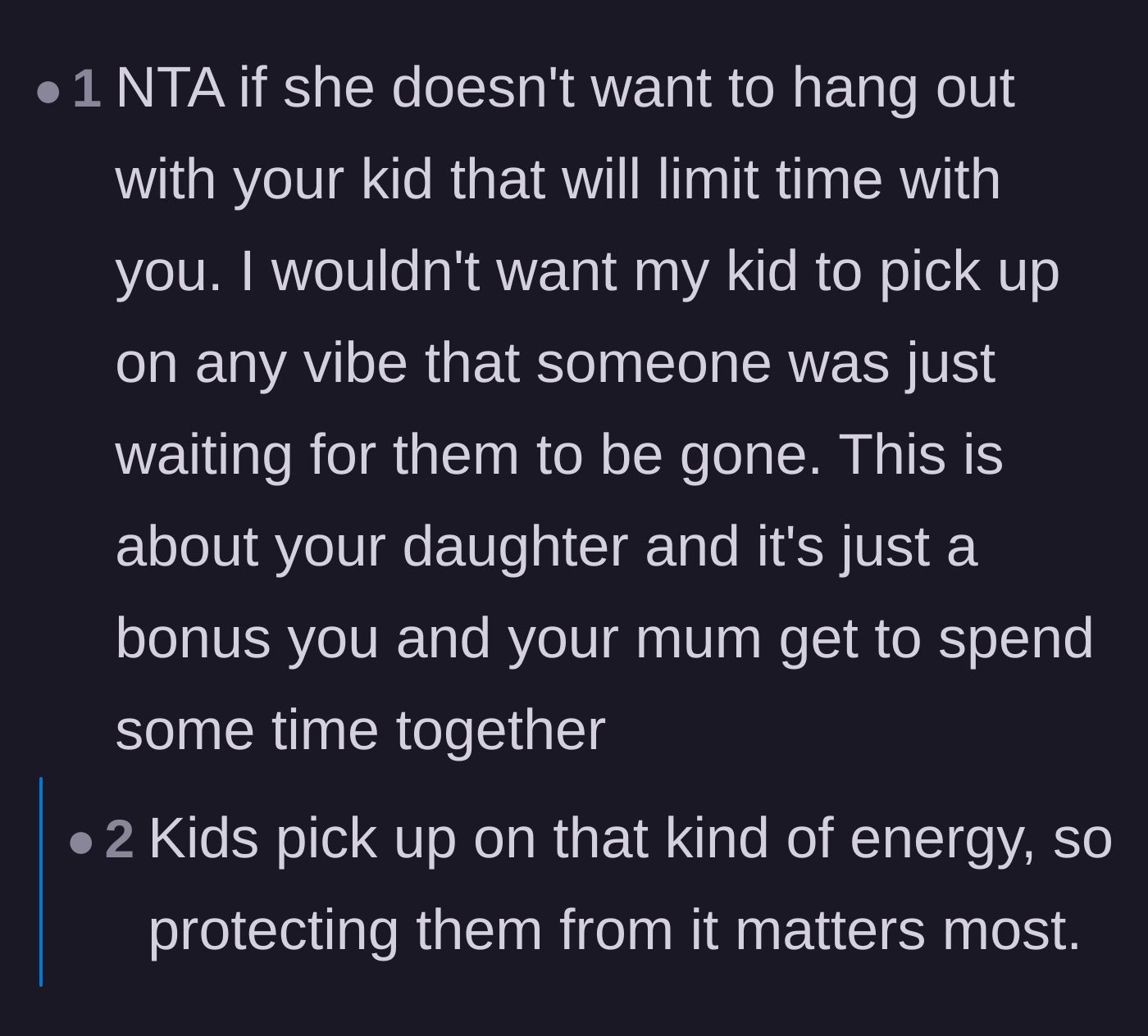 Comment thread 3 - Discussion about how children can easily sense negative energy from adults who don't want them around.
