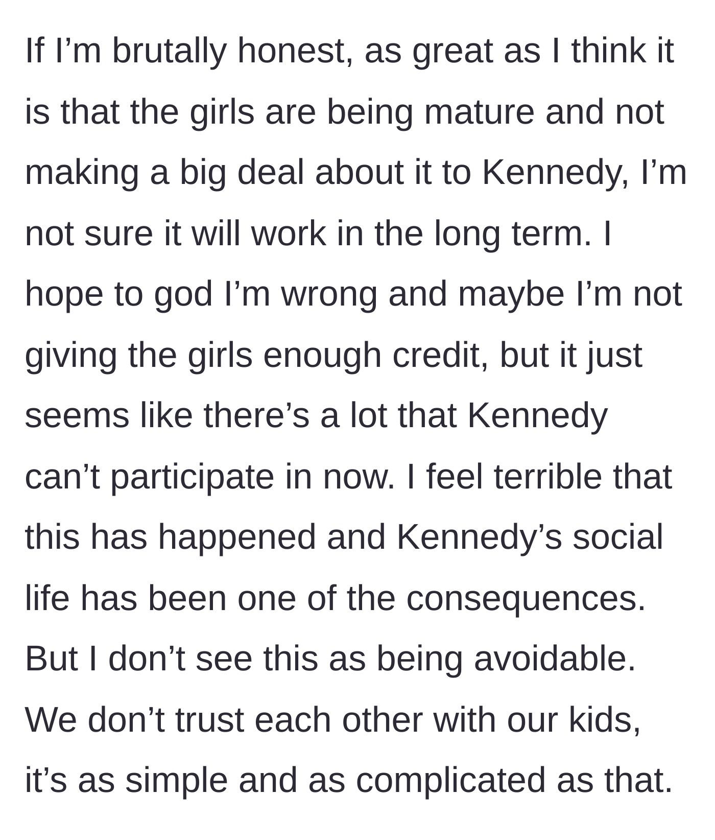 Story part 9 - The author reflects on the bleak long-term prospects for the girls' friendship due to the lack of mutual parental trust.
