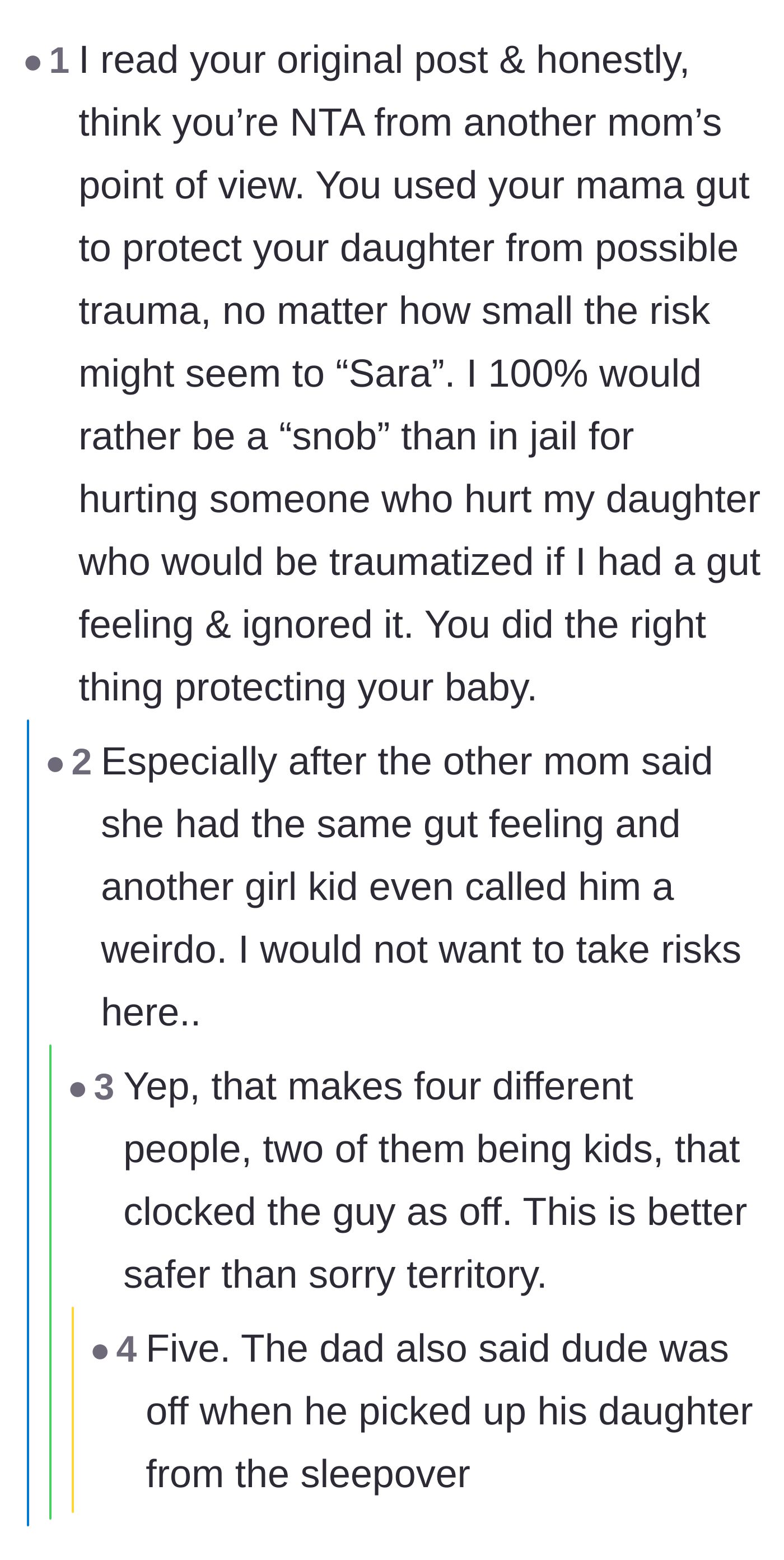 Comment thread 2 - Readers agreeing that prioritizing a child's safety over neighborhood politeness is always the right call