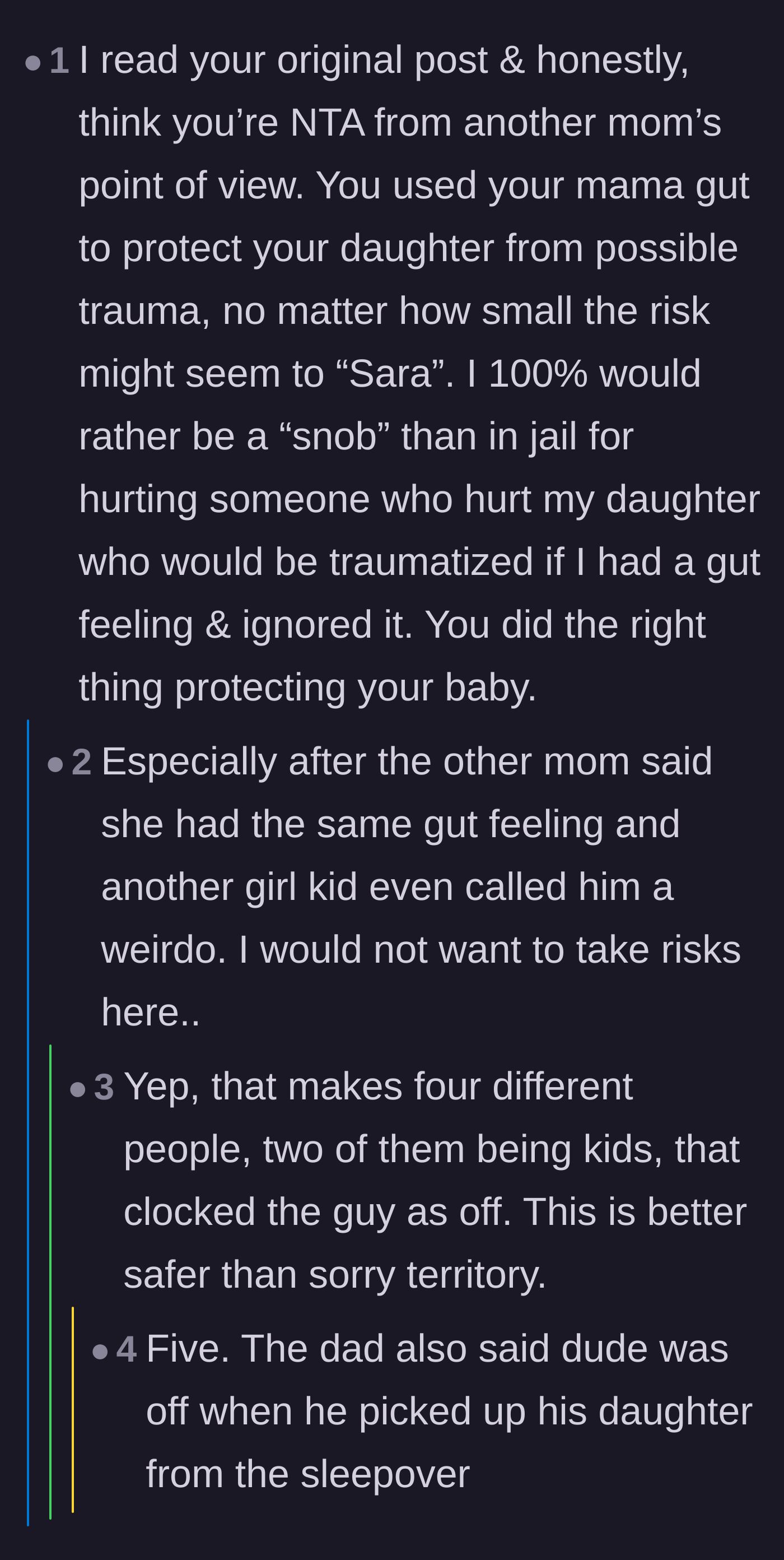 Comment thread 2 - Readers agreeing that prioritizing a child's safety over neighborhood politeness is always the right call