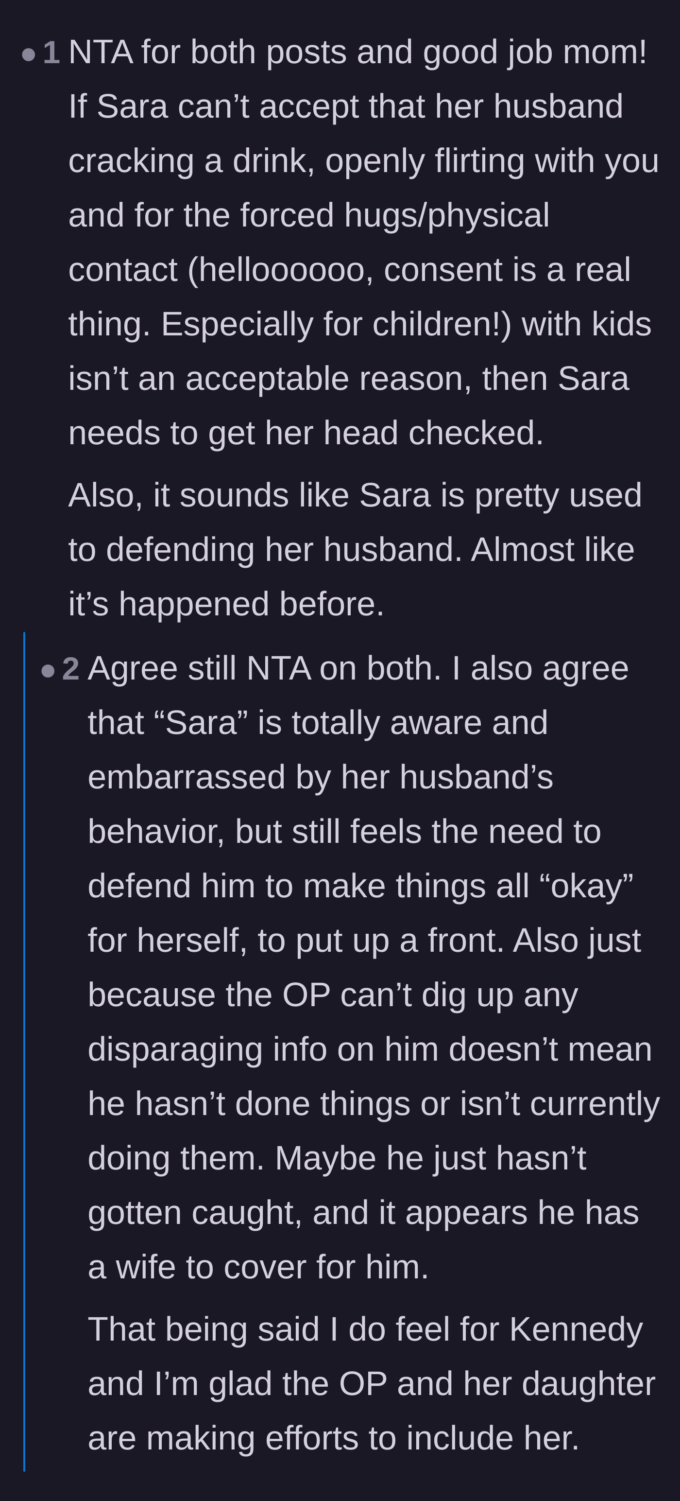 Comment thread 3 - An analysis of why the other mother aggressively defended her husband's inappropriate behavior