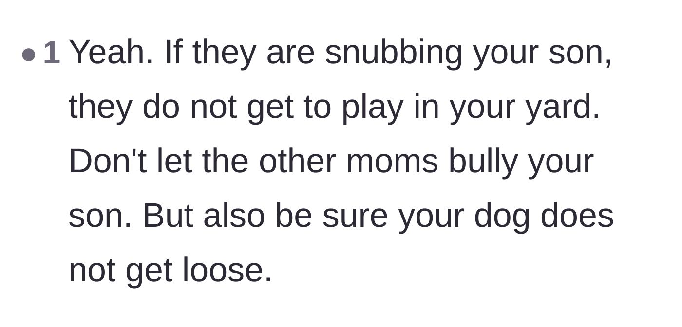 Comment thread 4 - A straightforward verdict stating that excluding the host means losing access to the play area.