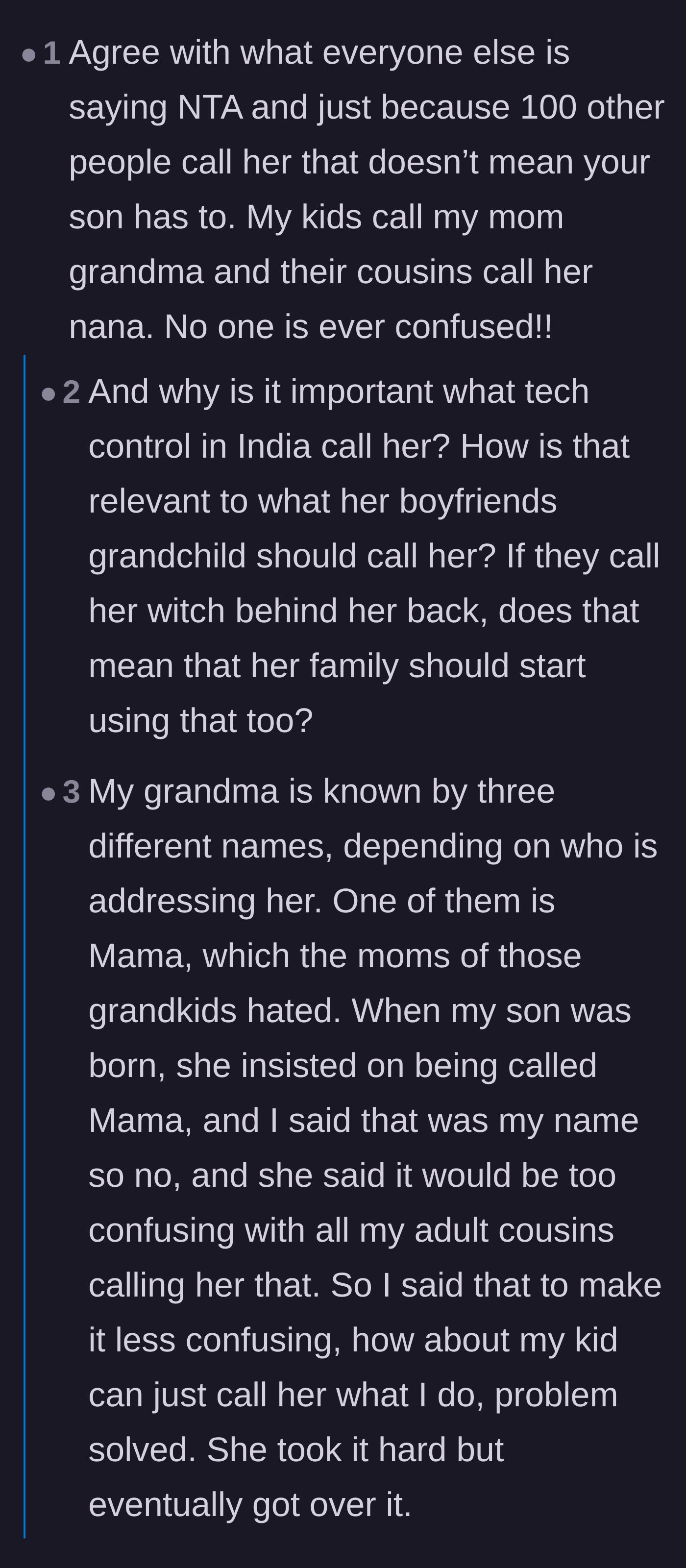 Comment thread 5 - Mockery of Jackie citing international tech support workers as a valid reason for the baby to call her Mama