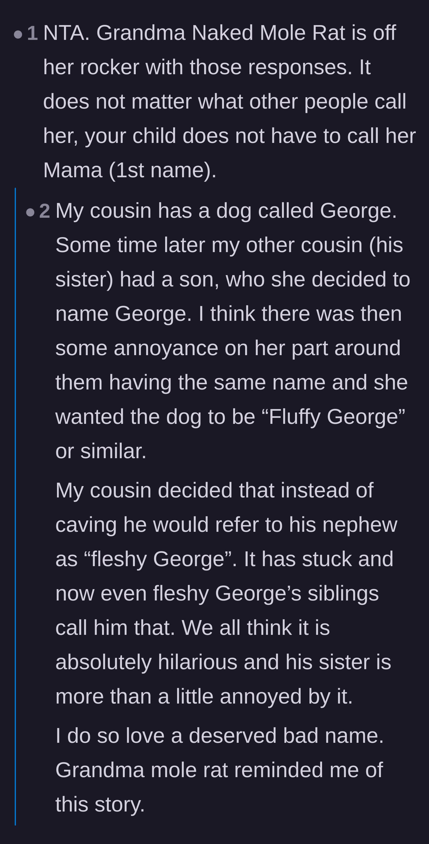 Comment thread 6 - Humorous stories of maliciously compliant nicknames and calling out the girlfriend's irrational demands