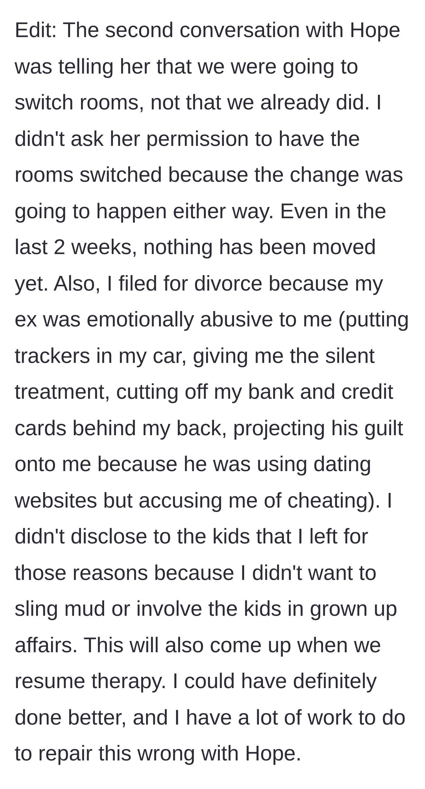 Story part 9 - An edit reveals the chilling extent of the ex-husband's emotional abuse, financial control, and cheating during the marriage.