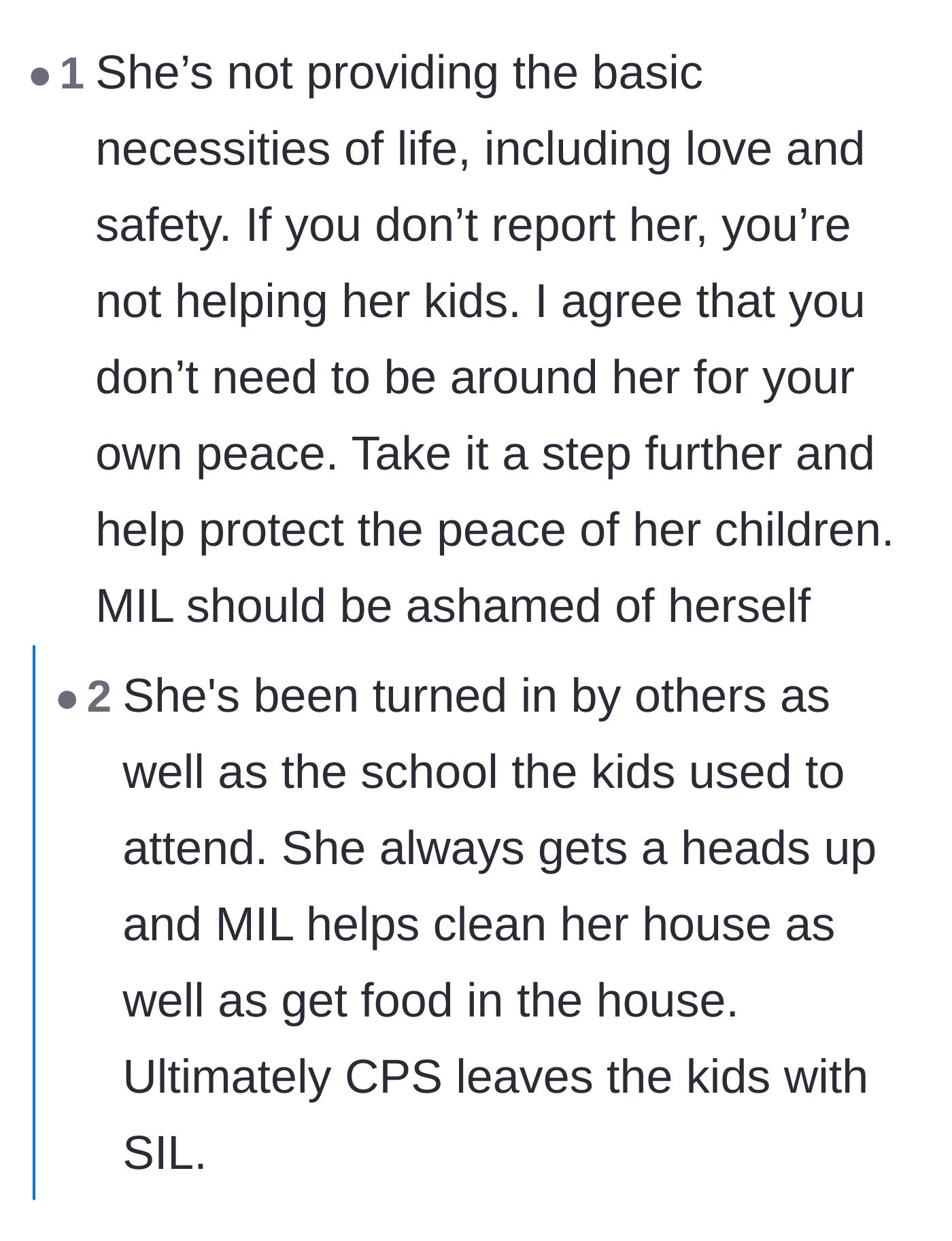 Comment thread 4 - Pleas from readers to escalate the child protective services reports despite the agency's past failures to intervene.