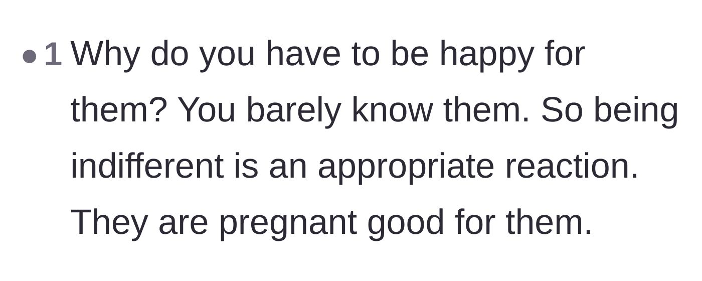 Comment thread 3 - Validation that pure indifference is a completely normal reaction to estranged, hurtful relatives.