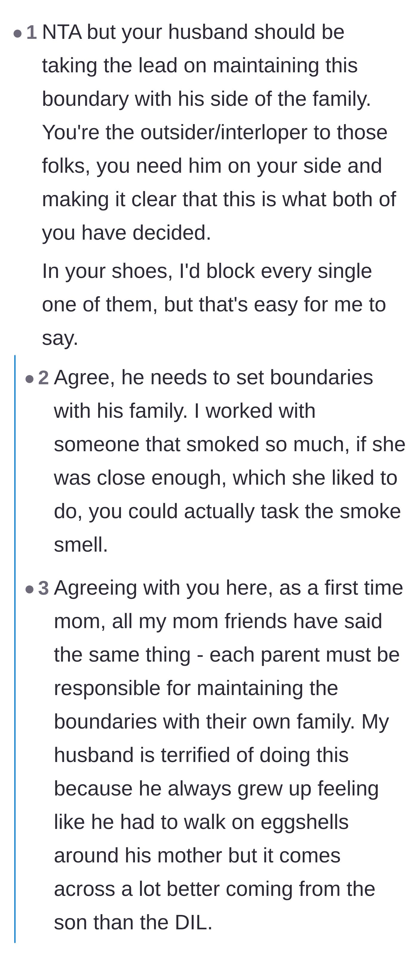 Comment thread 3 - The golden rule of marriage requiring each partner to manage their own family's boundaries