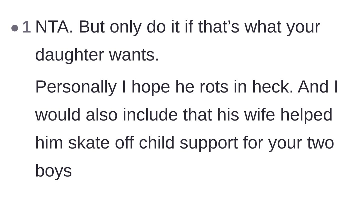 Comment thread 3 - Agreement that the ex-husband deserves exposure, including his new wife's financial manipulation.