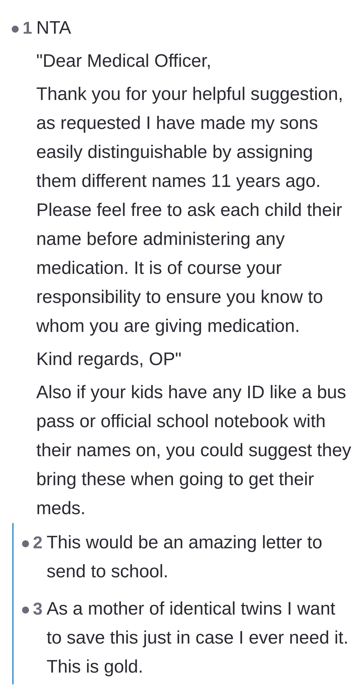 Comment thread 1 - Readers draft a sarcastic email for the mother to send and share stories of parents outsmarting school staff.