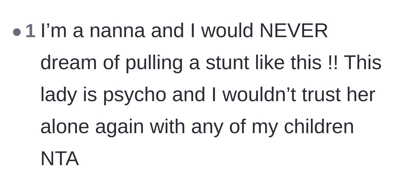 Comment thread 5 - A fellow grandmother expressing shock and disgust at the mother-in-law's actions.