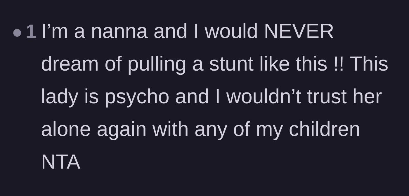 Comment thread 5 - A fellow grandmother expressing shock and disgust at the mother-in-law's actions.