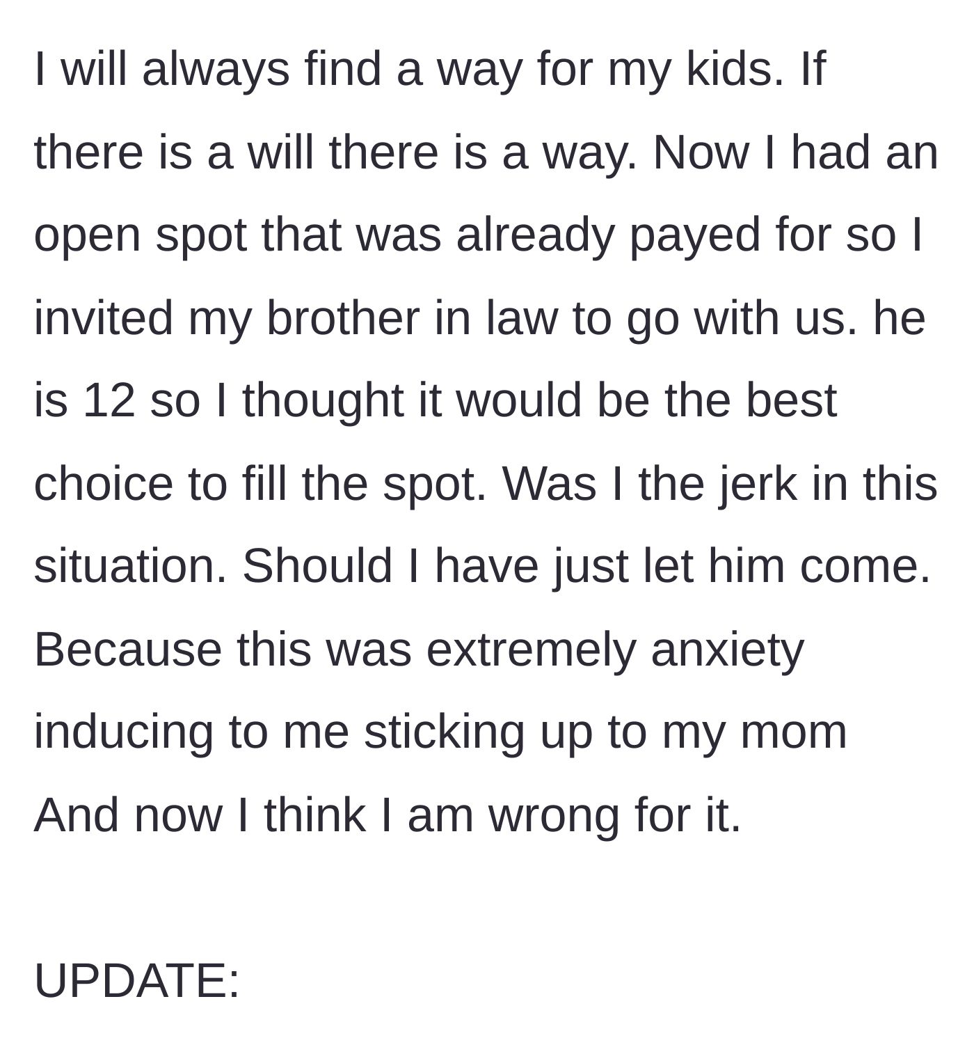 Story part 12 - Taking over the trip and repaying the deposit