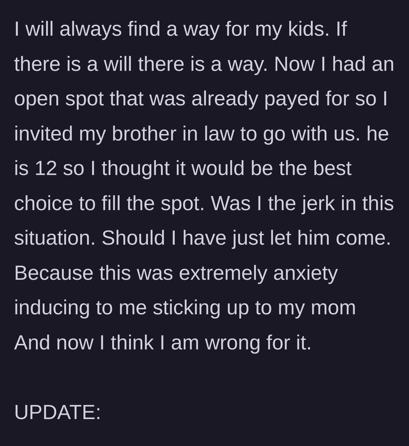 Story part 12 - Taking over the trip and repaying the deposit