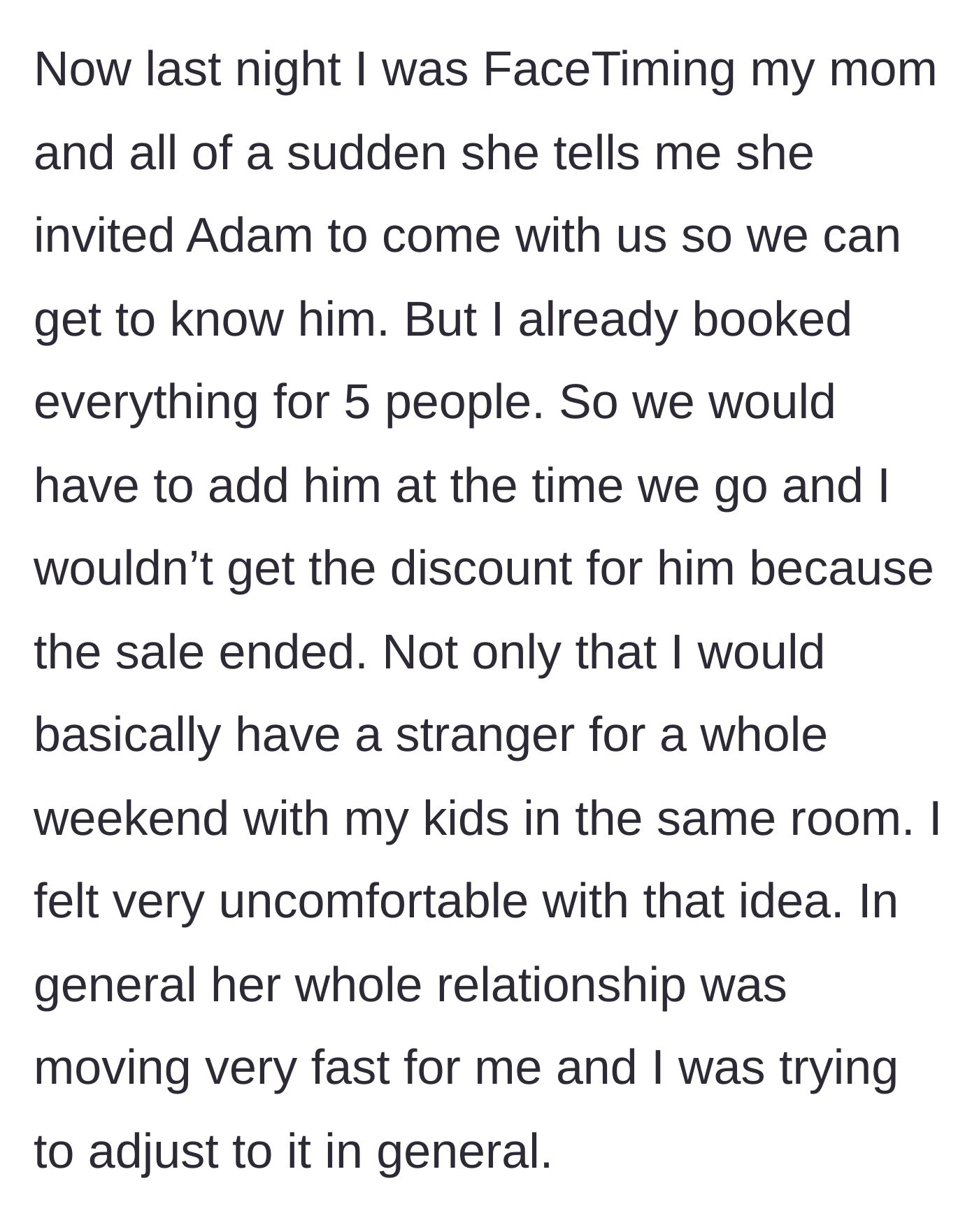 Story part 3 - The surprise FaceTime invitation for Adam