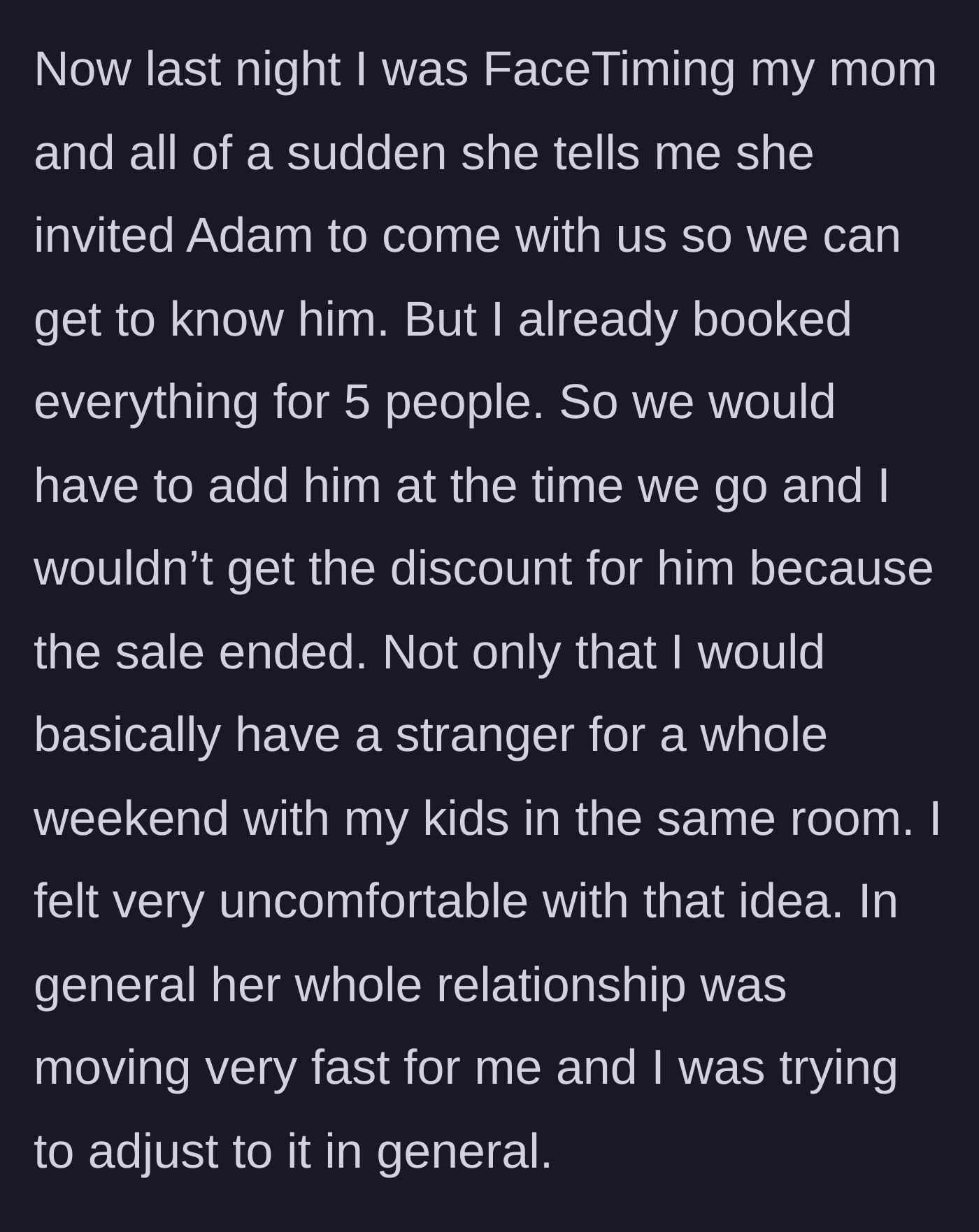 Story part 3 - The surprise FaceTime invitation for Adam