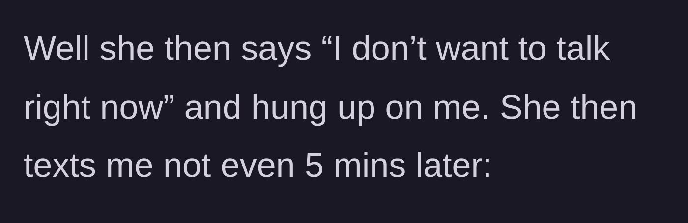 Story part 7 - The mom hanging up the phone