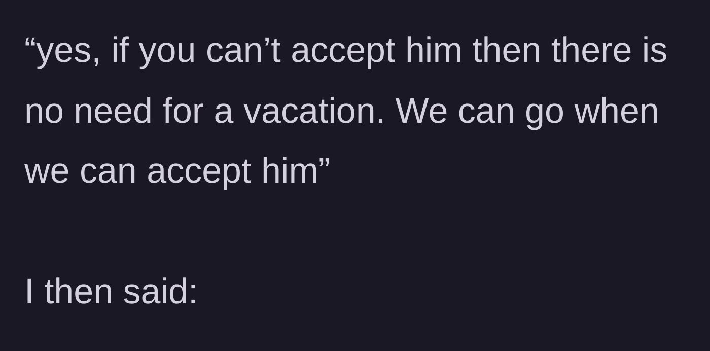 Story part 9 - The main character calling out the manipulation